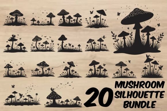 Download Mushroom Silhouette Bundle - Premium Resources