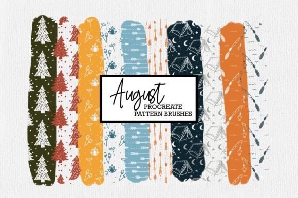 Download Camping Procreate Pattern Brushes | Augu - Pattern brushes Collection
