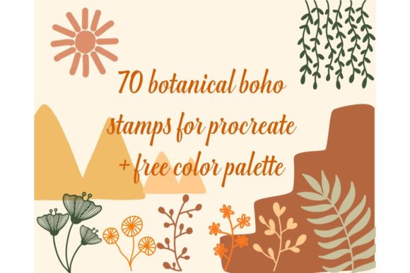 Download 70 Botanical Boho Procreate Stamps Brush - Boho Collection