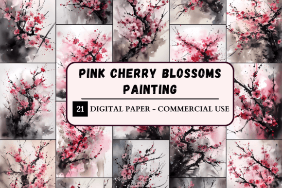 Download Pink Cherry Blossoms Digital Painting - Premium Resources