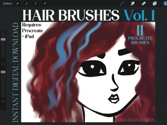Download Procreate Hair Brush Set Bundle Vol. 1 - Procreate hair Collection